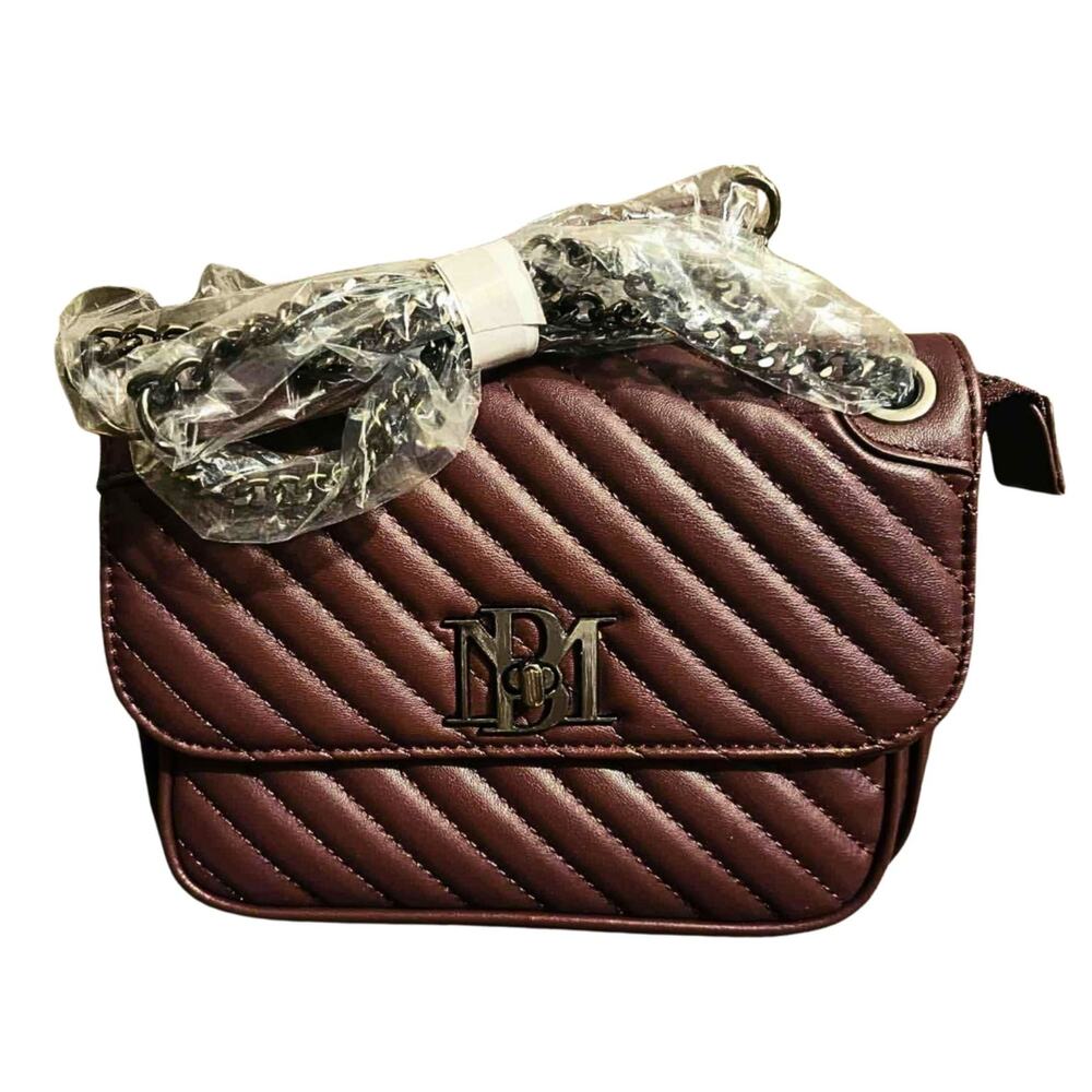 Badgley Mischka Quilted Burgundy Handbag – Elegant & New!
